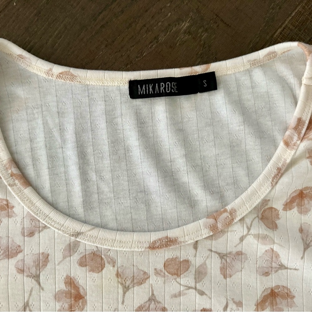 New Mikarose Pointelle Falling Flowers Knit Top - Picture 4 of 6
